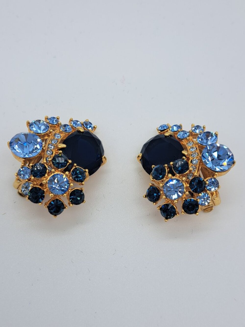 RARE Jackie Kennedy Habsburg Gold/Blue Earrings